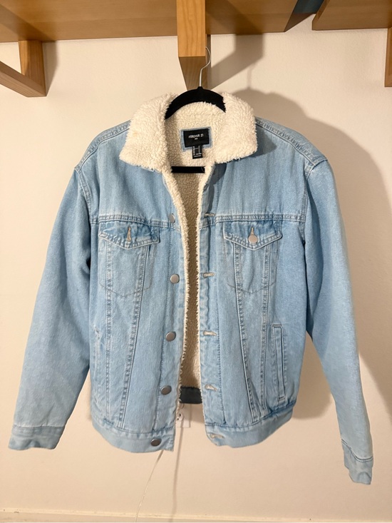 Forever 21 Other - Forever 21 Light Blue Denim Sherpa Jacket